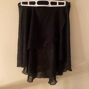 Chic Black Chiffon Wrap Dance Skirt for Kids